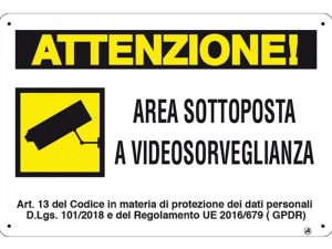 Cartello di area videosorvegliata